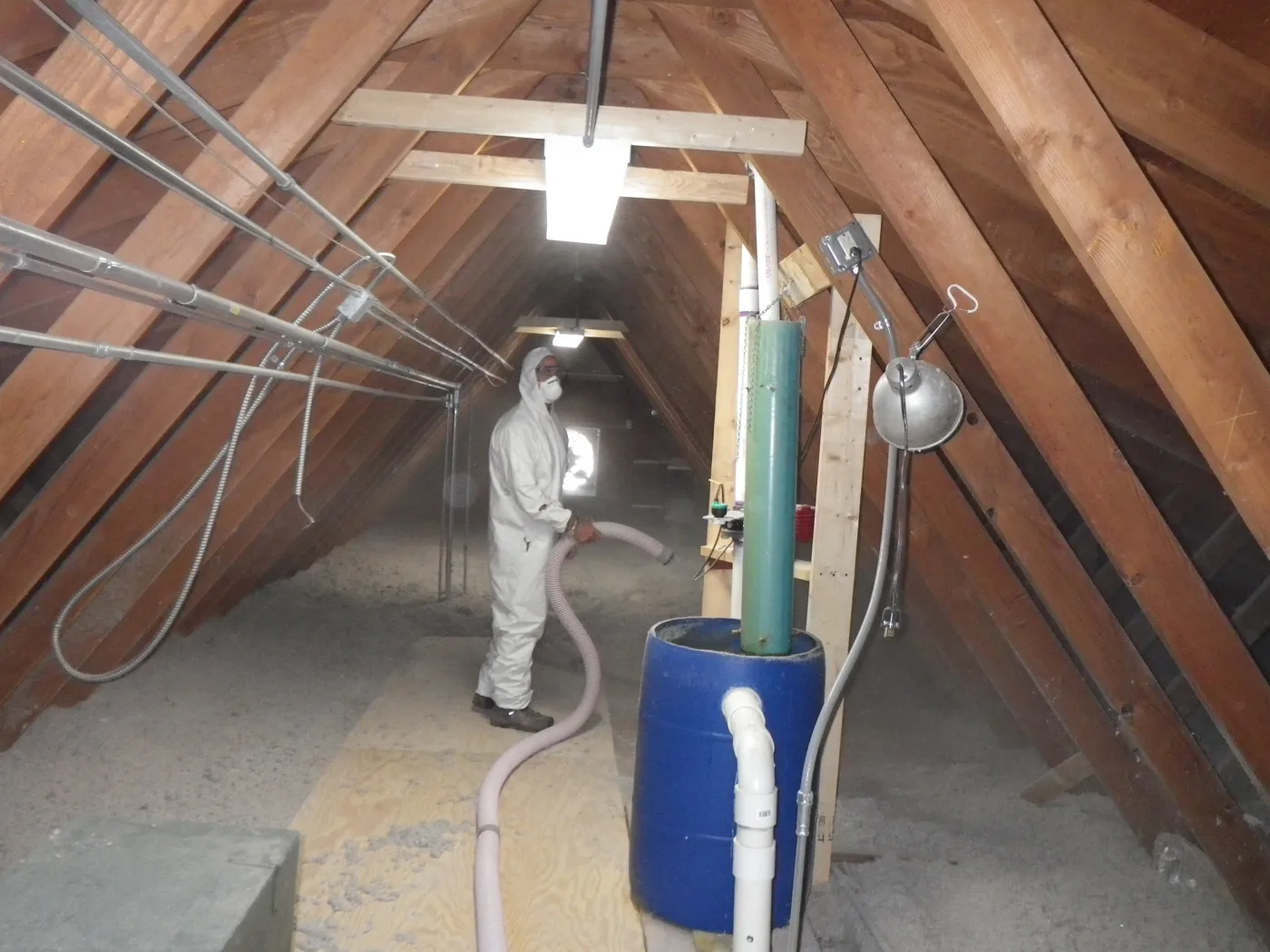 Illustrative stock photo of attic insulation work